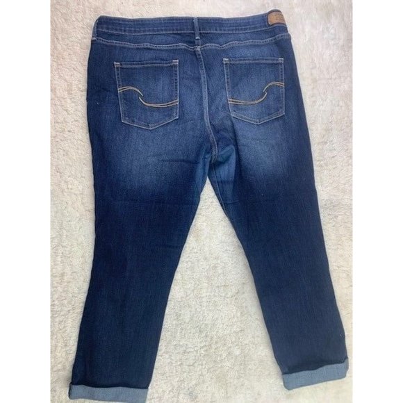 Levi Signature Size 20 Womens Jeans Modern Slim Cuffed High Rise Dark Wa… - Picture 4 of 4
